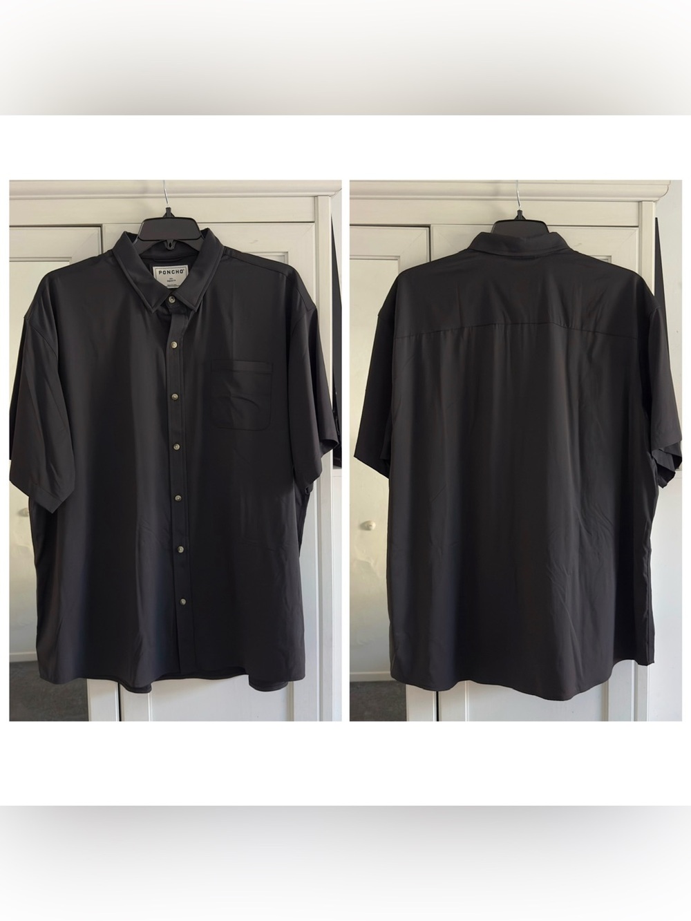 Poncho The Smoke Stack Short Sleeve Shirt in Black Men’s Size XXL Regular Fit